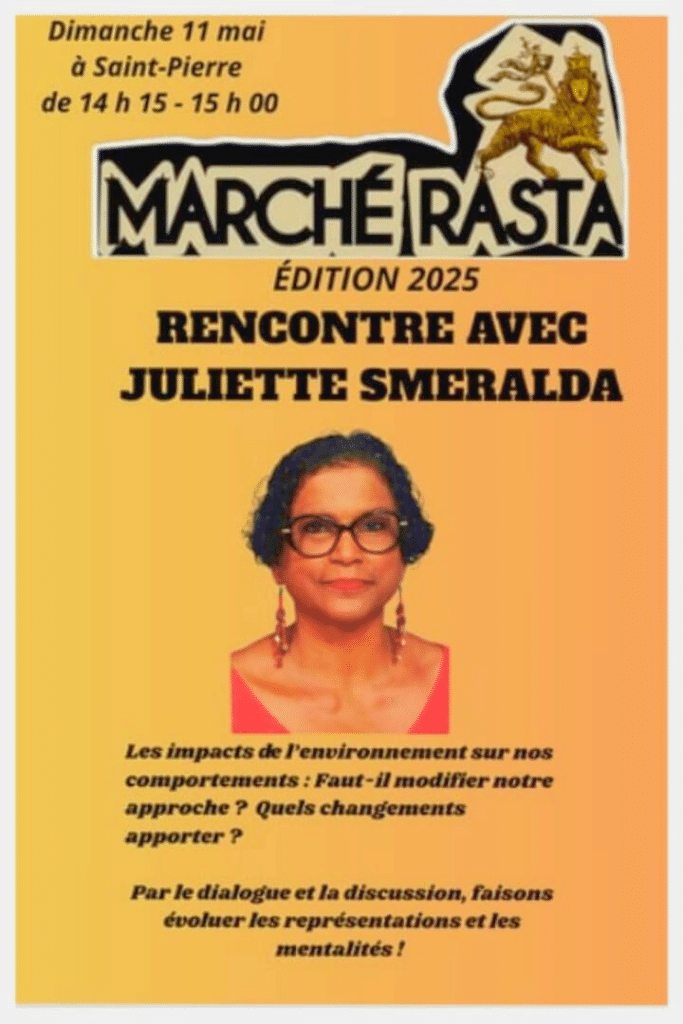 Flyer Marché Rasta 2025 Rencontre avec Juliette Smeralda